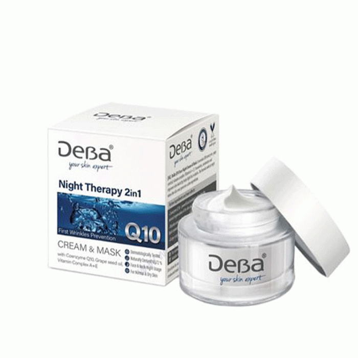 ДЕВА Q10 НОЩНА КРЕМ - МАСКА 2 В 1 50 мл. / DEVA Q10 NIGHT THERAPY 2 IN 1