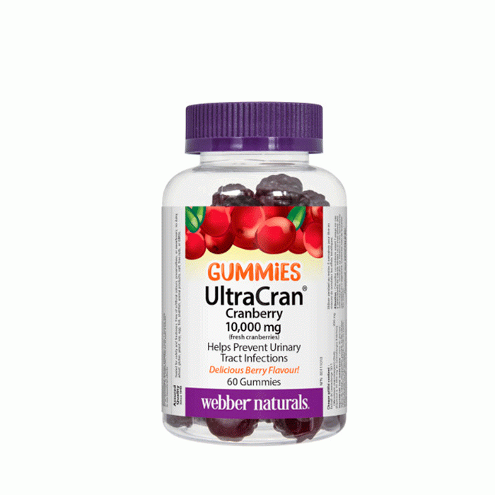 УЛТРА КРАН ЧЕРВЕНА БОРОВИНКА ГЪМИ желирани таблетки 60 броя / WEBBER NATURALS ULTRACRAN CRANBERRY