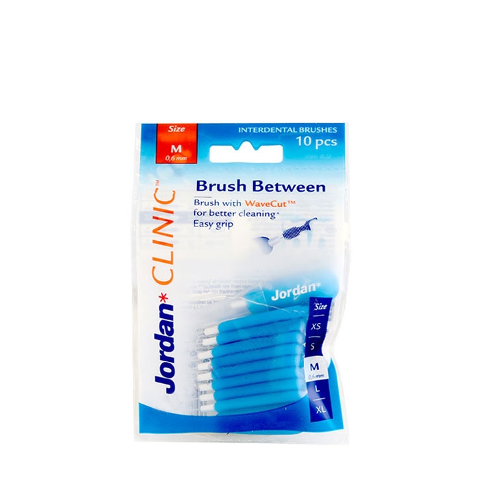 ИНТЕРДЕНТАЛНИ ЧЕТКИ ЗА ЗЪБИ ДЖОРДАН M 0.6 мм. 10 броя / JORDAN INTERDENTAL TOOTHBRUSH