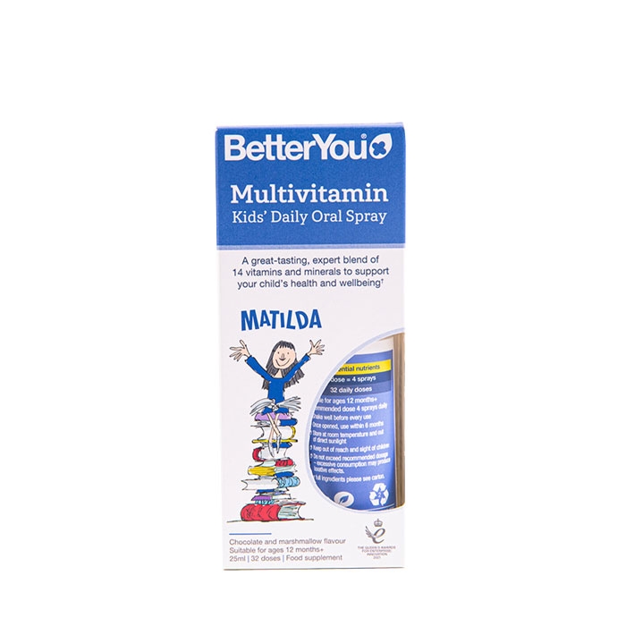 ОРАЛЕН СПРЕЙ С ВКУС НА ШОКОЛАД МУЛТИВИТАМИНИ ЗА ДЕЦА 1+ години 25 мл. / BETTER YOU KIDS DAILY ORAL SPRAY