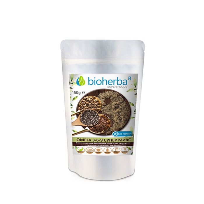 БИОХЕРБА ОМЕГА 3-6-9 СУПЕР МИКС 150 гр. / BIOHERBA OMEGA 3-6-9 SUPER MIX