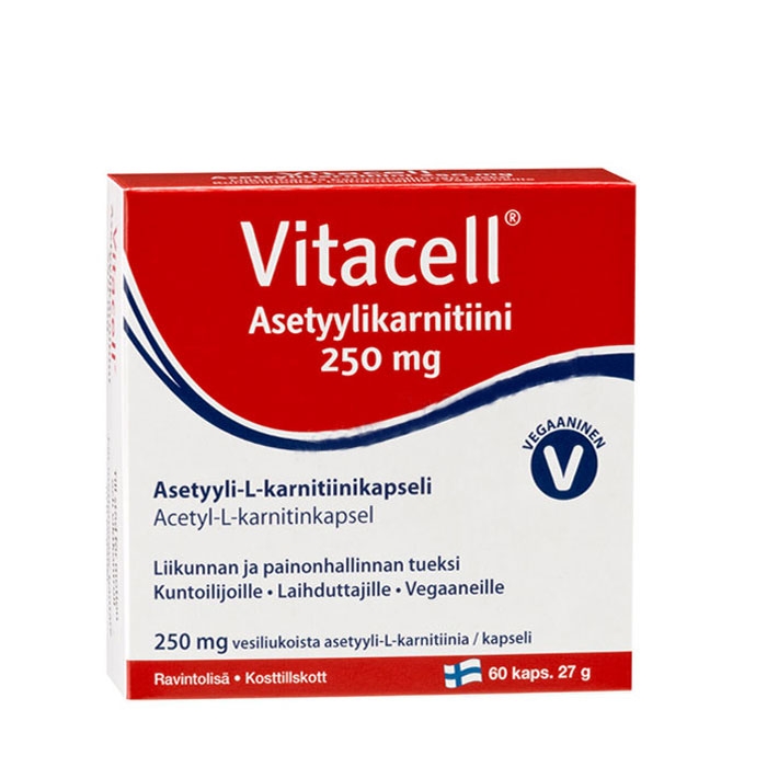 ВИТАСЕЛ АЦЕТИЛ L-КАРНИТИН капсули 60 броя / HANKINTATUKKU OY VITACELL ACETYL L-KARNITIN