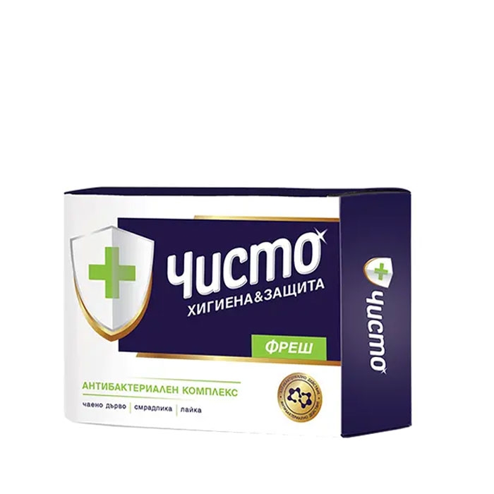 ЧИСТО ФРЕШ САПУН С АНТИБАКТЕРИАЛЕН КОМПЛЕКС 100 гр./ AROMA CHISTO FRESH SOAP WITH ANTIBACTERIAL COMPLEX