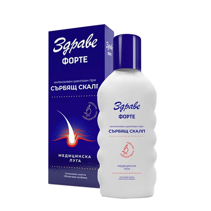 ШАМПОАН ЗДРАВЕ ФОРТЕ СЪРБЯЩ СКАЛП С ЛУГА 130 мл. / AROMA ZDRAVE SHAMPOO FORTE ITCHY SCALP WITH LYE