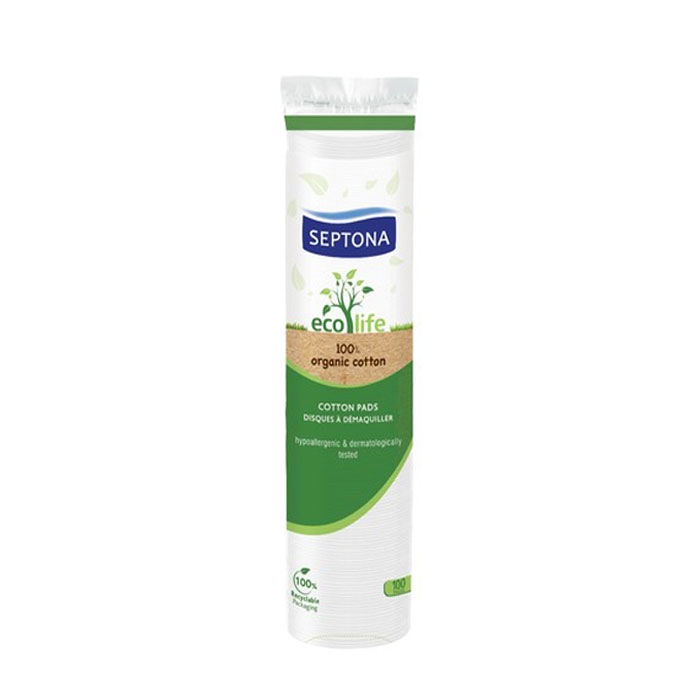 СЕПТОНА ЕКО ЛАЙФ ОРГАНИК КОЗМЕТИЧНИ ТАМПОНИ 100 броя / AROMA SEPTONA ECO LIFE ORGANIC COTTON PADS