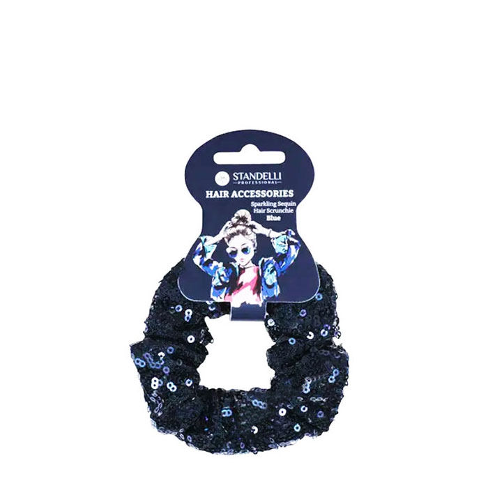 ЛАСТИК ЗА КОСА СКРЪНЧИ ПАЙЕТИ СИН модел 0780935 / STANDELLI HAIR CRUNCHIES
