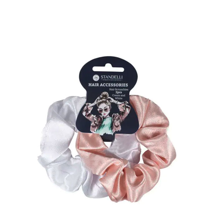 ЛАСТИК ЗА КОСА СКРЪНЧИ КРЕМ/БЯЛ 2 броя модел 0780932 / STANDELLI HAIR CRUNCHIES