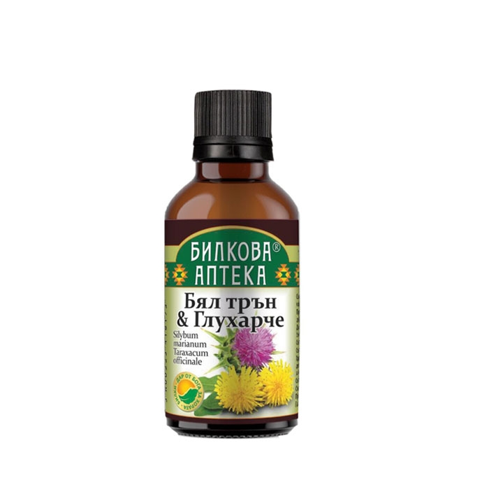 БИЛКОВА АПТЕКА ТИНКТУРА БЯЛ ТРЪН + ГЛУХАРЧЕ 50 мл. / BILKOVA APTEKA SILYBUM MARIANUM + TARAXACUM OFFICINALE