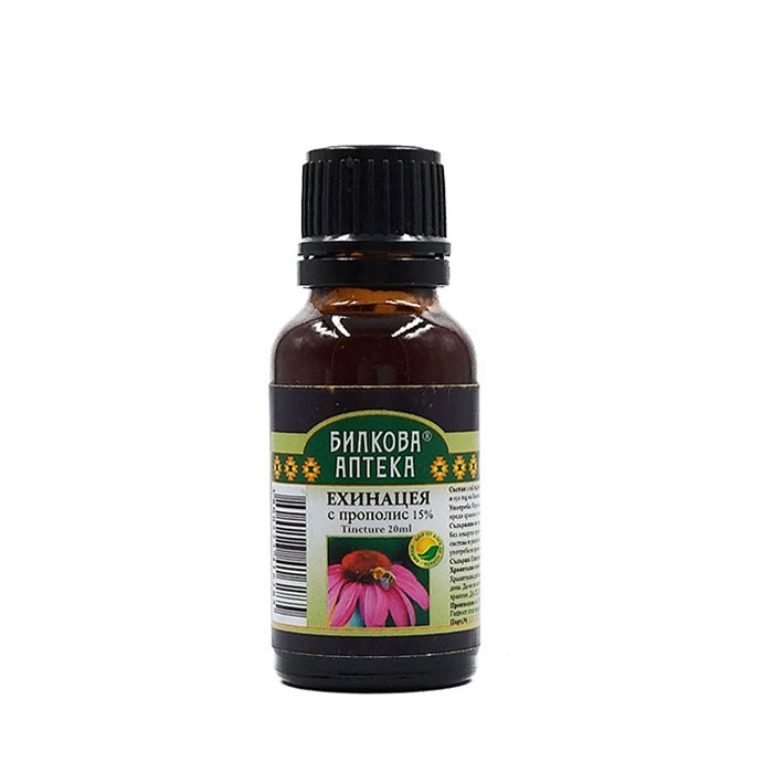 БИЛКОВА АПТЕКА ТИНКТУРА ЕХИНАЦЕЯ + ПРОПОЛИС 15% 20 мл. / BILKOVA APTEKA ECHINACEA + PROPOLIS