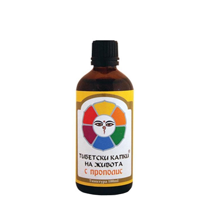 БИОХЕРБА ТИБЕТСКИ КАПКИ НА ЖИВОТА С ПРОПОЛИС тинктура 100 мл. / BIOHERBA TIBETAN DROPS OF LIFE WITH PROPOLIS