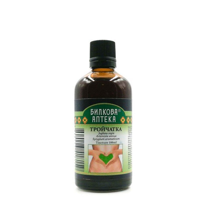 БИЛКОВА АПТЕКА ТИНКТУРА ТРОЙЧАТКА 100 мл. / BILKOVA APTEKA JUGLANS REGIA, ARTEMISIA ABSINTHIUM, SYZYGIUM AROMATICUM