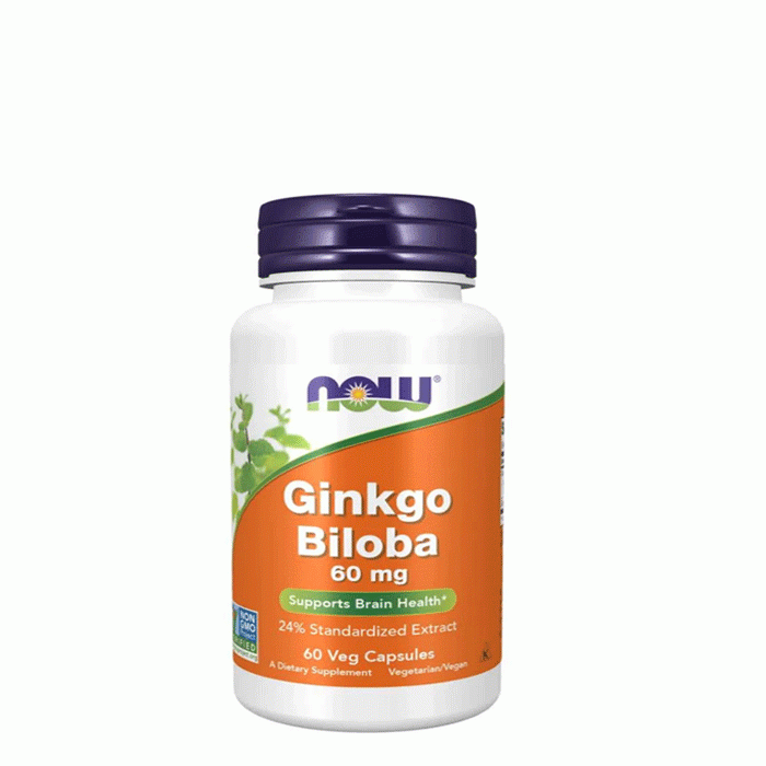 НАУ ФУДС ГИНКО БИЛОБА капсули 60 мг. 60 броя / NOW FOODS GINKGO BILOBA