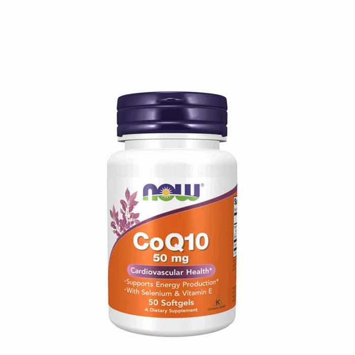 НАУ ФУДС КОЕНЗИМ Q10 50 мг. + ВИТАМИН Е дражета 50 броя / NOW FOODS COQ10 ( COENZYME Q 10 ) AND VITAMIN E