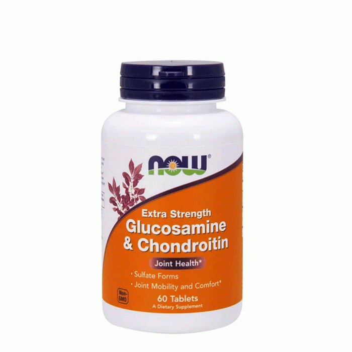 НАУ ФУДС ГЛЮКОЗАМИН 750 мг. + ХОНДРОИТИН 600 мг. таблетки 60 броя / NOW FOODS GLUCOSAMINE AND CHONDROITIN