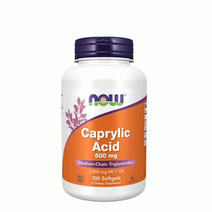 НАУ ФУДС КАПРИЛОВА КИСЕЛИНА драже 600 мг. 100 броя / NOW FOODS CAPRYLIC ACID