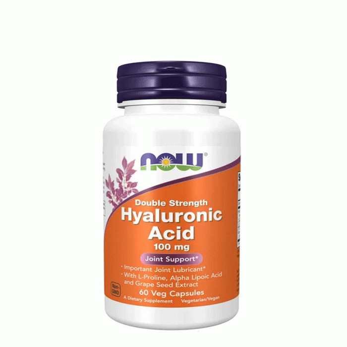 НАУ ФУДС ХИАЛУРОНОВА КИСЕЛИНА броя 100 мг. 60 капсули / NOW FOODS HYALURONIC ACID