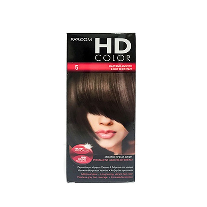 ФАРКОМ HD БОЯ ЗА КОСА №5 СВЕТЛО КЕСТЕНЯВО / FARCON HD COLOR №5 LIGHT CHESTNUT