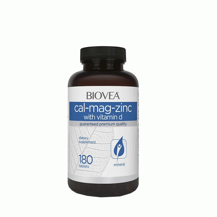 БИОВЕА КАЛЦИЙ, МАГНЕЗИЙ, ЦИНК И ВИТАМИН D3 таблетки 180 броя / BIOVEA CAL - MAG - ZINC WITH VITAMIN D