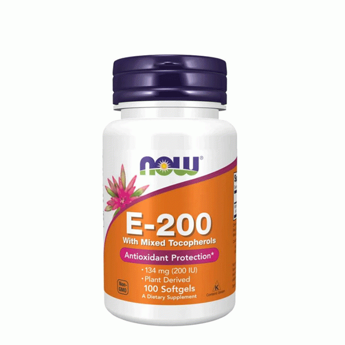 НАУ ФУДС ВИТАМИН Е - 200 IU MT дражета 100 броя / NOW FOODS VITAMIN E
