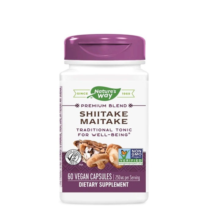 ШИЙТАКЕ И МАЙТАКЕ капсули 250 мг 60 броя / NATURE&#039;S WAY SHITAKE &amp; MAITAKE