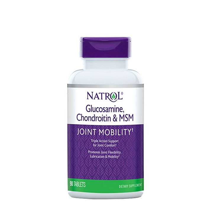НАТРОЛ ГЛЮКОЗАМИН, ХОНДРОИТИН И МСМ таблетки 90 броя / NATROL GLUCOSAMINE, CHONDROITIN AND MSM