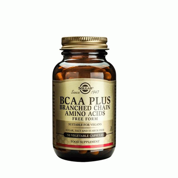 СОЛГАР BCAA - АМИНОКИСЕЛИНИ С РАЗКЛОНЕНИ ВЕРИГИ капсули 50 броя / SOLGAR BCAA (BRANCHED CHAIN AMINO ACIDS)
