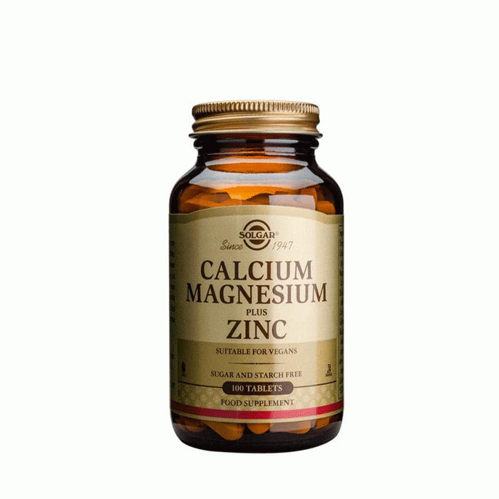 СОЛГАР КАЛЦИЙ, МАГНЕЗИЙ + ЦИНК таблетки 100 броя / SOLGAR CALCIUM, MAGNESIUM + ZINC