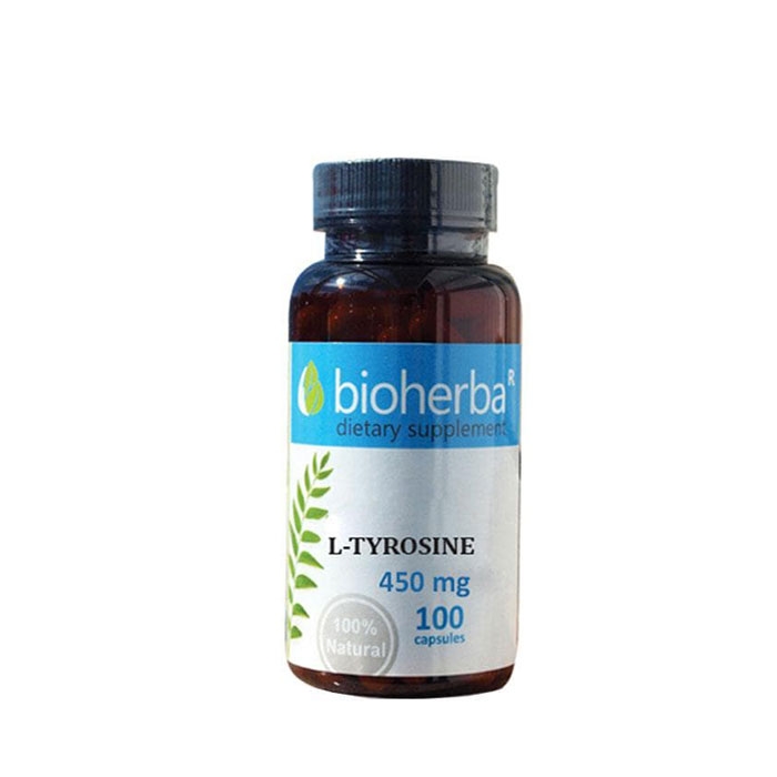 БИОХЕРБА Л-ТИРОЗИН капсули 450 мг. 100 броя / BIOHERBA L - TYROSINE