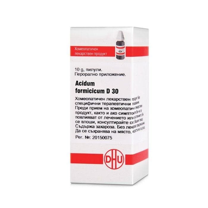 АЦИДУМ ФОРМИЦИКУМ D30 пилули 10 гр. / ACIDUM FORNICICUM D30 pillules 10 gr.
