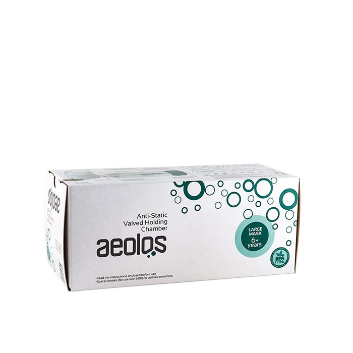 АНТИСТАТИЧНА КЛАПАННА КАМЕРА L 6+ години / AEOLOS VALVED HOLDING CHAMBER 6+ YEAR