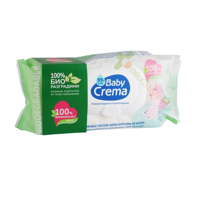 БИОРАЗГРАДИМИ МОКРИ КЪРПИ БЕЙБИ КРЕМА 99% ВОДА 72 броя / AGIVA BABY CREMA BIODEGRADABLE WET WIPES 99% WATER