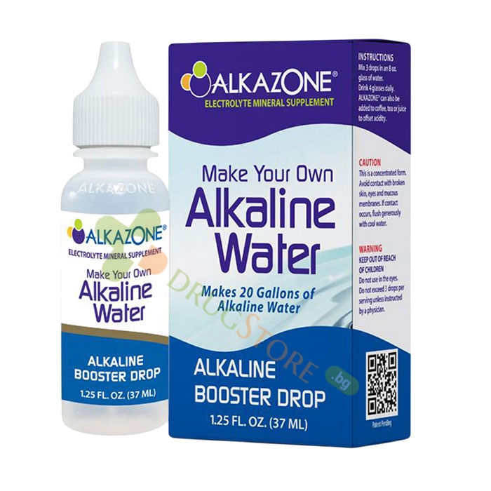 АЛКАЗОН АЛКАЛИН УОТЪР АЛКАЛИЗИРАЩИ КАПКИ ЗА ВОДА (КАЛИЙ И НАТРИЙ) 37 мл / ALKAZONE ALKALINE WATER