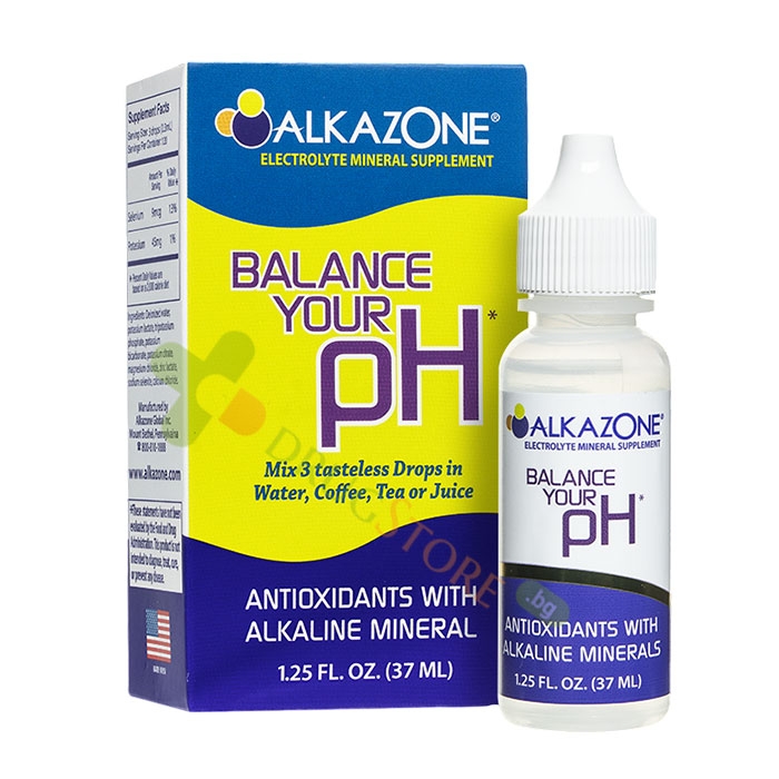 АЛКАЗОН БАЛАНС АЛКАЛИЗИРАЩИ МИНЕРАЛНИ КАПКИ 37 мл / ALKAZONE ELECTROLYTE MINERAL SUPPLEMENT