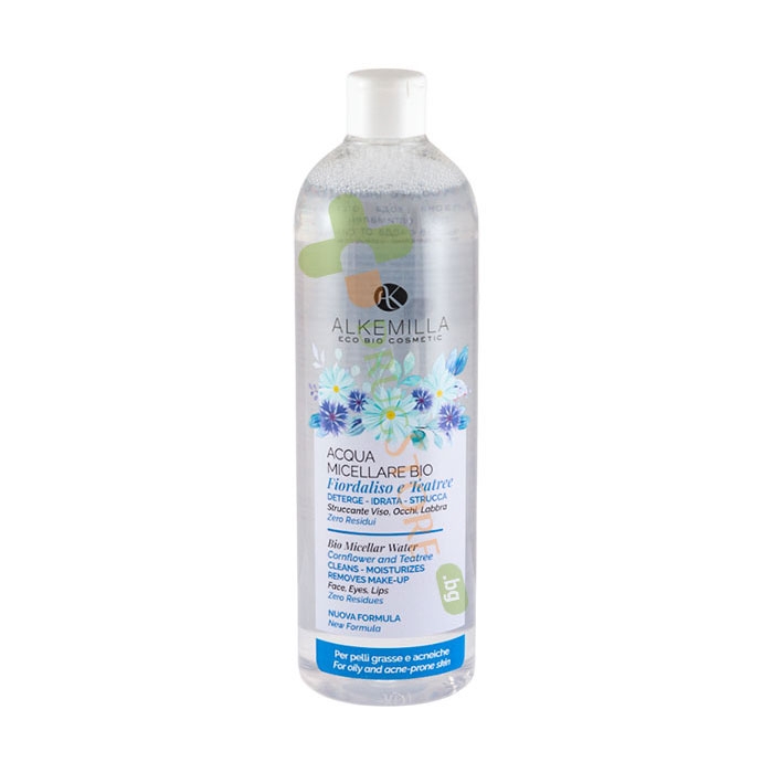 АЛКЕМИЛА МИЦЕЛАРНА ВОДА С МЕТЛИЧИНА И ЧАЕНО ДЪРВО 500 мл / ALKEMILLA ECO BIO COSMETIC MICELLAR LOTION BASED ON CORNFLOWER-WATER AND ESSENTIAL TEATREE OIL
