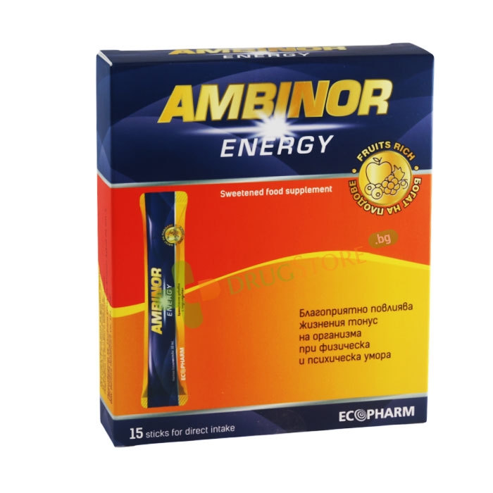 АМБИНОР ЕНЕРДЖИ стикове за директен прием 10 мл 15 броя / ECOPHARM GROUP AMBINOR ENERGY ampoules
