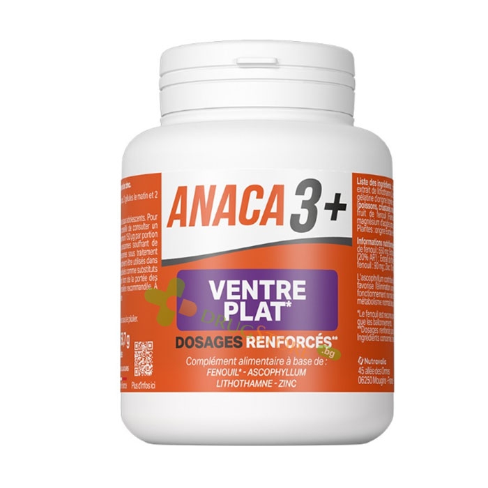 ПЛОСЪК КОРЕМ капсули 120 броя / ANACA 3+ FLAT BELLY