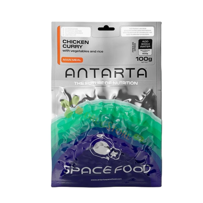 АНТАРТА ПИЛЕ КЪРИ СЪС ЗЕЛЕНЧУЦИ И ОРИЗ 100 г / ANTARTA CHICHEN CURRY WITH VEGETABLE AND RICE