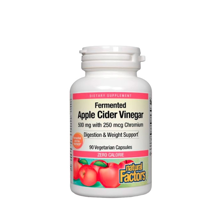 ЯБЪЛКОВ ОЦЕТ + ХРОМ капсули 500 мг 90 броя / NATURAL FACTORS APPLE CIDER VINEGAR WITH CHROMIUM