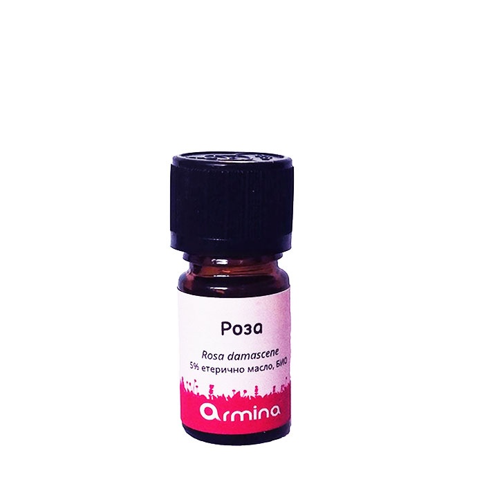 АРМИНА БИО ЕТЕРИЧНО МАСЛО ОТ РОЗА ДАМАСЦЕНА 5% 5 мл. / ARMINA BIO ESSENTIAL ROSE OIL 5%