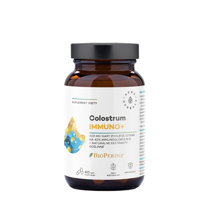 АУРА ХЕРБАЛС КОЛАСТРА ИМУНО + БИОПЕРИН капсули 60 броя / AURA HERBALS COLOSTRUM IMUNO + BIOPERINE