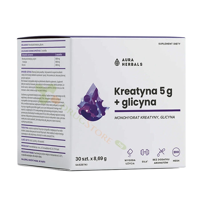 АУРА ХЕРБАЛС КРЕАТИН + ГЛИЦИН саше 30 броя / AURA HERBALS CREATINE + GLYCINE sachets