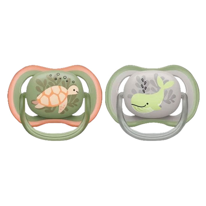 АВЕНТ ЗАЛЪГАЛКА ULTRA AIR кит 6-18 месеца 2 броя + КУТИЯ / AVENT SOOTHER ULTRA AIR whale 6-18 months + BOX
