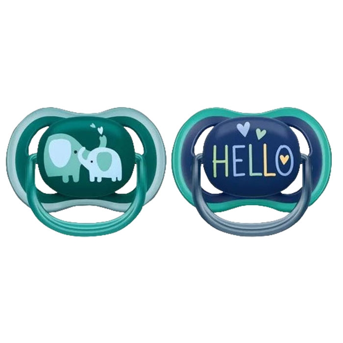 АВЕНТ ЗАЛЪГАЛКА ULTRA AIR слонче 18+ месеца 2 броя + КУТИЯ / AVENT SOOTHER ULTRA AIR elephant 18+ months + BOX