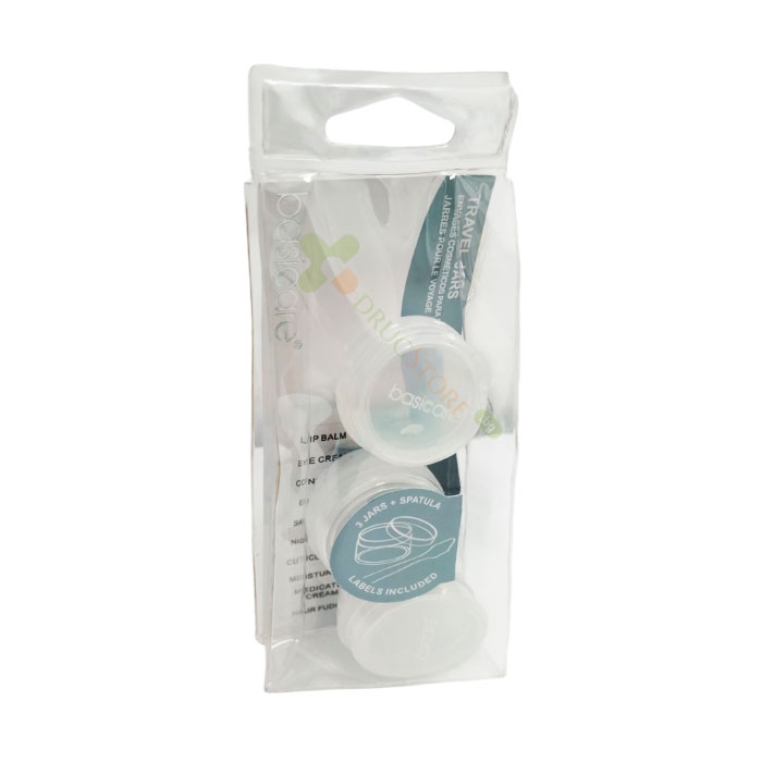 Б-МАКС БЕЙСИКЕЪР КУТИЙКИ ЗА ПЪТ 3 броя + ШПАТУЛА / B-MAX BASICARE TRAVEL JARS * 3 + SPATULA