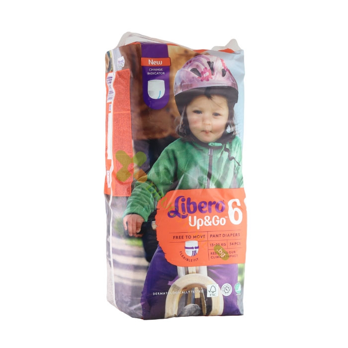 БЕБЕШКИ ПЕЛЕНИ ГАЩИ ЛИБЕРО UP &amp; GO JUMBO 6 (13-20 кг) 34 броя / LIBERO PANTS UP &amp; GO JUMBO (13-20 kg)