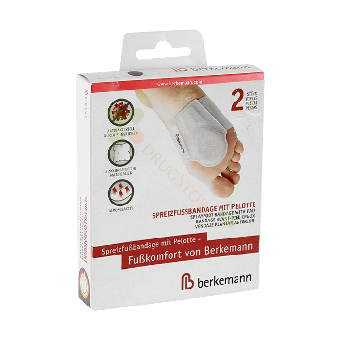 БЕРКЕМАН ЛАСТИЧНА ЛЕНТА С ВГРАДЕНА ПОДЛОЖКА КАПКА 1 чифт / BERKEMANN SPLAYFOOT BANDAGE WITH PRESSURE PAD