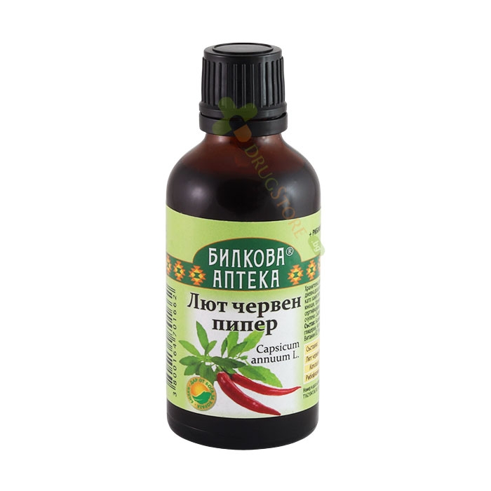 БИЛКОВА АПТЕКА ТИНКТУРА ЛЮТ ЧЕРВЕН ПИПЕР + РИБОФЛАВИН 50 мл / BILKOVA APTEKA CAPSICUM ANNUUM + RIBOFLAVINE TINCTURE