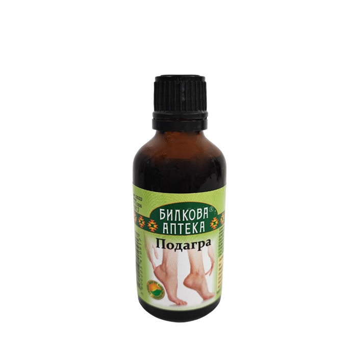 БИЛКОВА АПТЕКА ТИНКТУРА ПОДАГРА + ВИТАМИН B6 50 мл / BILKOVA APTEKA FOOT GOUT + VITAMIN B6 TINCTURE