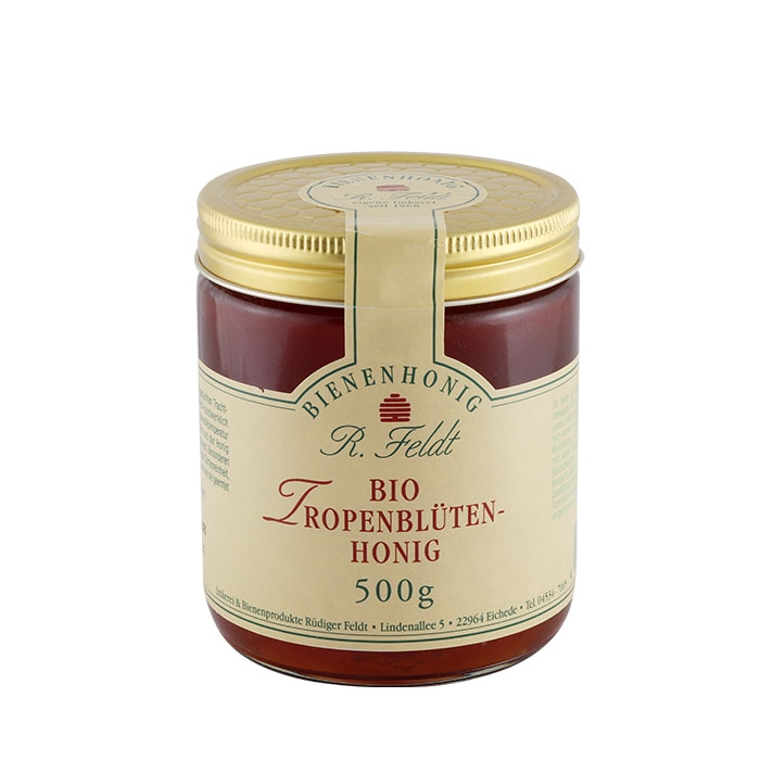 БИО ПЧЕЛЕН МЕД ОТ ЦВЯТ НА ТРОПИЧЕСКИ ДЪРВЕТА КУБА 500 г / RUDIGER FELDT PRODUCTS BIO TROPENBLUTE HONEY
