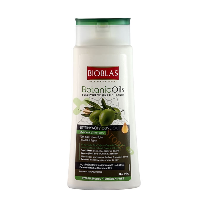 БИОБЛАС ШАМПОАН ЗА СУХА И УВРЕДЕНА КОСА С МАСЛО ОТ МАСЛИНА 360 мл / BIOBLAS BOTANIC OILS NOURISHING &amp; REPAIRING OILS SHAMPOO FOR DRY &amp; DAMAGED HAIR